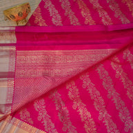 Wine Magenta Silk Saree with Intricate Golden Floral Zari Weave
