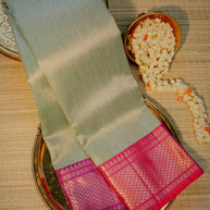 Crimson Red Gold Motif Saree