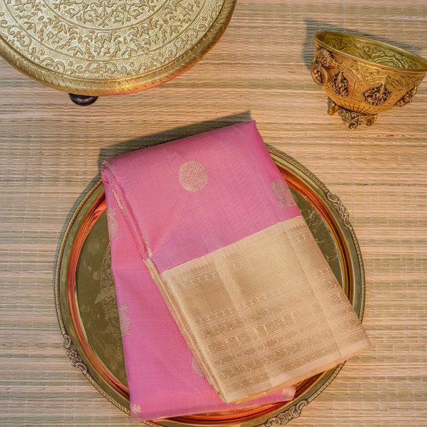 Pink & Gold Silk Saree