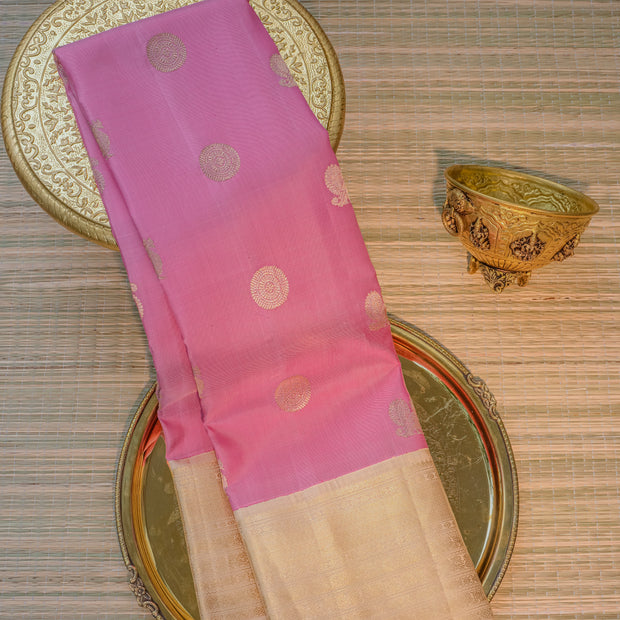 Pink & Gold Silk Saree