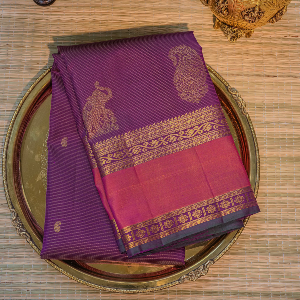 Purple & Pink Silk Saree