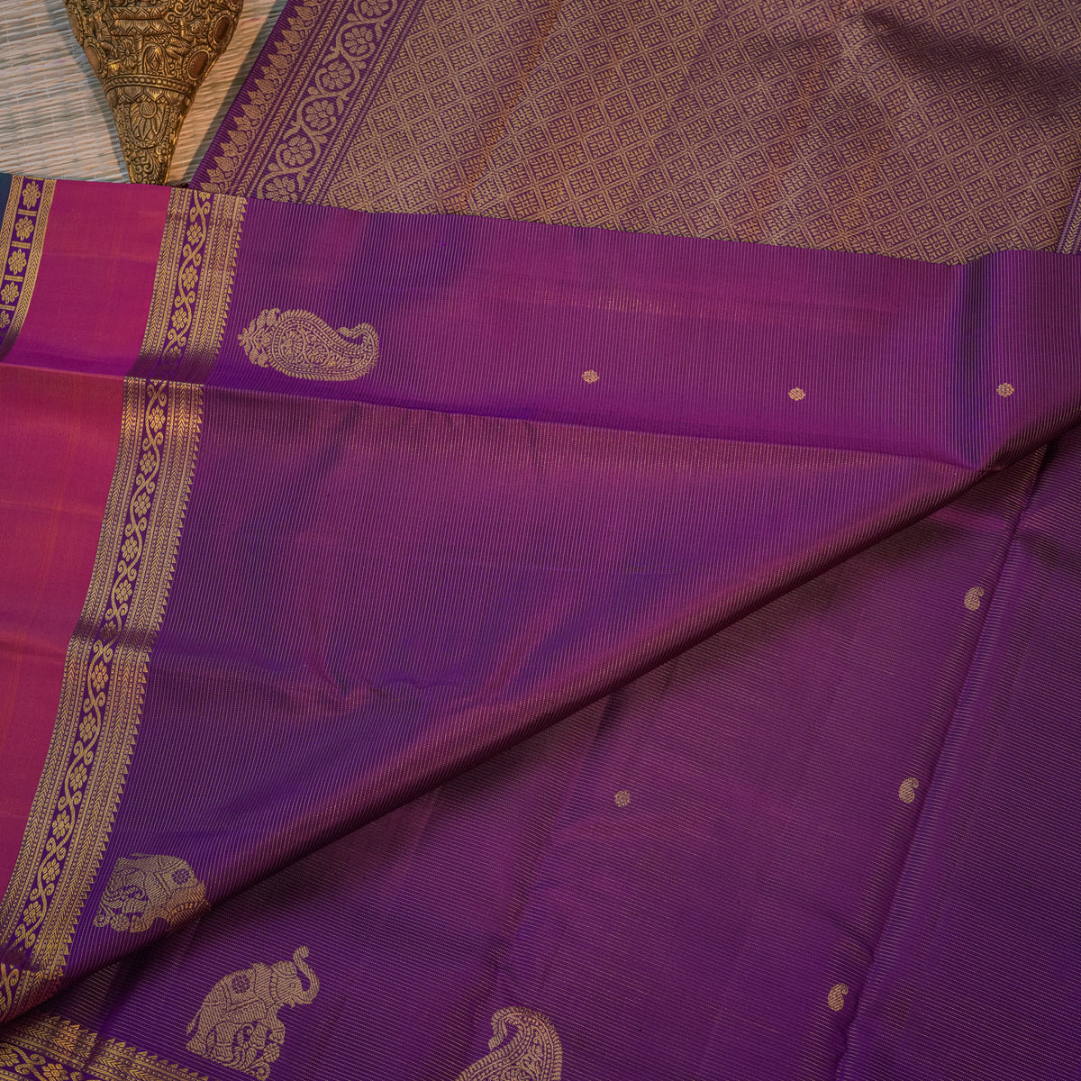 Purple & Pink Silk Saree