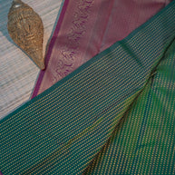 Deep Green & Purple Silk Saree
