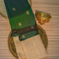 Dark Green & Gold Silk Saree