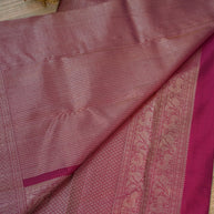 Wine Maroon Kanchipuram Silk Saree with Gold Zari Border