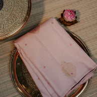 Blush Pink Kanjivaram-Style Silk with Zari Buttas