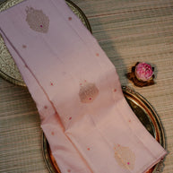 Blush Pink Kanjivaram-Style Silk with Zari Buttas