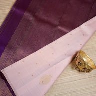 Blush Pink Kanjivaram-Style Silk with Zari Buttas