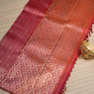 Crimson Red Gold Motif Saree | Aaranya Royale