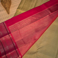 Light Olive & Pink Silk Saree