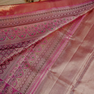 Rose Gold Saree with Pink Floral Border