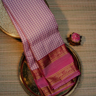 Magenta Pink Saree with Gold Traditional Border
