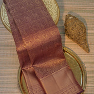 Copper Brown Silk Saree with Rich Zari Border
