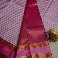 Magenta Pink Saree with Gold Traditional Border