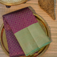 Purple & Mint Green Silk Saree