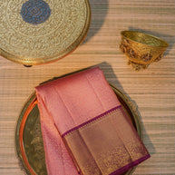 Dusty Pink & Plum Silk Saree