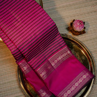 Magenta Pink Saree with Gold Border | Gulmohar
